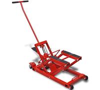 LoogCape Élévateur hydraulique rouge pour moto, capacité de charge de 680 kg, en fonte d'acier, pour atelier, garage, réparation, entretien, léger, peu encombrant, avec roues, hauteur de levage de 118