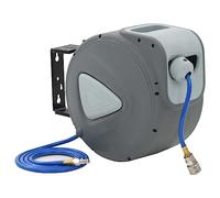 LoogCape Enrouleur automatique de tuyau d'air comprimé 1/4" 20 m avec raccord rapide, montage mural, rallonge spirale flexible, convient pour l'atelier, l'industrie, le garage et le bricolage