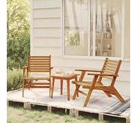 LoogCape Ensemble bistrot 3 pièces en bois d'acacia massif traité à l'huile pour jardin, terrasse et balcon, résistant aux intempéries, pour des heures de détente en plein air