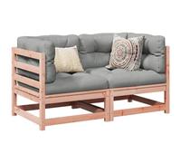 LoogCape Ensemble de 2 canapés de jardin en bois massif Douglas - Canapé d'extérieur résistant aux intempéries pour terrasse, balcon et véranda - Design modulaire pour un aménagement flexible