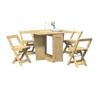 LoogCape Ensemble de 5 pièces de table à manger Corona en bois de pin ciré extensible et pliable pour cuisine, salle à manger, ensemble de meubles avec chaises et banc