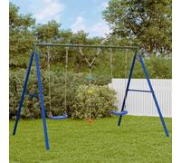 LoogCape Ensemble de balançoire avec cadre d'escalade et double trapèze pour jardin, extérieur, enfants, tout-petits, filles, garçons, avec corde, siège, châssis, maison de jeu, toboggan, nid, bois