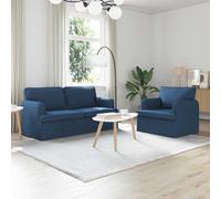 LoogCape Ensemble de canapé 2 pièces en tissu bleu 162 x 80 x 85 cm Canapé d'angle moderne avec accoudoirs et rembourrage confortable pour salon, canapé-lit avec canapé inclinable et fonction