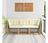 LoogCape Ensemble de canapé de jardin d'extérieur 3 pièces avec canapé central et d'angle, module de salon résistant aux intempéries avec coussins confortables, salon extensible pour terrasse, balcon