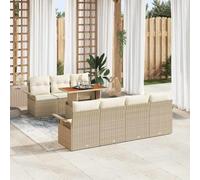 LoogCape Ensemble de canapé de Jardin modulable avec Coussins Amovibles en Poly Rattan Beige et crème pour terrasse et extérieur Durable et résistant aux UV