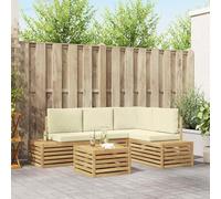 LoogCape Ensemble de canapé d'extérieur avec coussins, blanc, 59 x 59 x 37 cm, polyester, canapé de jardin, élément de canapé d'angle, centre de salon, canapé, groupe de sièges, module, fauteuil