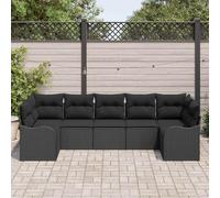 LoogCape Ensemble de canapés de jardin en polyrotin - Mobilier d'extérieur modulaire avec coussins résistants aux UV - Ensemble de sièges confortables pour terrasse, balcon et jardin