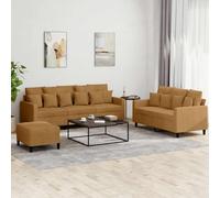 LoogCape Ensemble de canapés modulables 3 pièces en Velours Marron avec Coussins Confortables pour Salon séjour Appartement