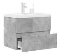 LoogCape Ensemble de Meubles de Salle de Bain 2 pièces Gris béton avec Armoire Murale et lavabo en céramique pour Espace de Rangement Pratique et Design