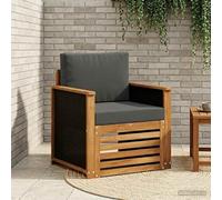 LoogCape Ensemble de mobilier d'extérieur modulable en Bois d'acacia Massif Naturel pour Jardin terrasse Balcon Patio avec canapé, Fauteuil, Pouf, méridienne, Banquette, Coussins Anthracite