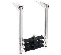LoogCape Escabeau 3 marches en acier inoxydable avec design télescopique pour bateau, piscine et plates-formes, pliable, antidérapante, charge jusqu'à 200 kg, matériel de fixation inclus