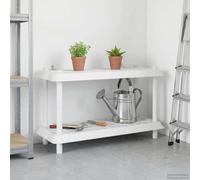LoogCape Étagère à 2 niveaux - 100 x 40 x 55,5 cm - En polypropylène - Blanc - Pour intérieur et extérieur - Rangement stable avec surface résistante aux UV - Idéale pour le jardin, le balcon, le