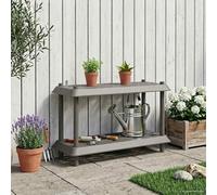 LoogCape Étagère à 2 niveaux - 100 x 40 x 55,5 cm - En polypropylène - Gris clair - Pour intérieur et extérieur - Rangement stable - Résistant aux intempéries - Montage facile - Idéal pour jardin
