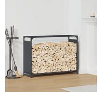 LoogCape Étagère à bûches anthracite - 90 x 28 x 65 cm - En acier laminé à froid - Pour l'intérieur et l'extérieur - Étagère à bûches robuste avec grande capacité - Idéale pour le stockage