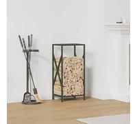 LoogCape Étagère à bûches vert olive 34 x 25 x 70 cm en acier laminé à froid pour piles de bois de cheminée, stockage de bois, intérieur et extérieur, durable, stable, élégante, idéale pour le salon