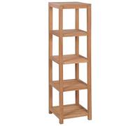 LoogCape Étagère de salle de bain en teck massif, 4 étagères, 42 x 42 x 165 cm, robuste, bibliothèque polyvalente pour salon, salle de bain, bureau