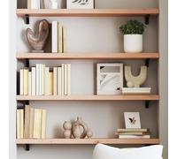 LoogCape Étagère murale, 100 x 20 x 4 cm, en chêne massif non traité, design rustique, étagère flottante pour chambre à coucher, étagère polyvalente