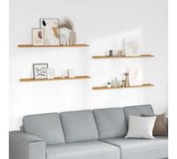 LoogCape Étagère murale à 4 étagères, en bois beige, 115 x 9 x 3 cm, robuste, polyvalente, pour salon, chambre à coucher, bureau, design modulaire