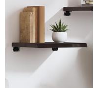 LoogCape Étagère murale, marron foncé, 40 x 40 x (2 à 4), en chêne massif traité, fabriquée à la main, avec bord naturel, polyvalente, pour chambre à coucher