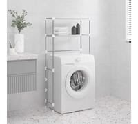 LoogCape Étagère pour machine à laver grise 69 x 28 x 143 cm en fer avec 2 étagères pour salle de bain et buanderie, peu encombrant, robuste, autocollante, inoxydable, pivotante, avec montage mural