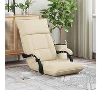 LoogCape Fauteuil de sol réglable en tissu crème avec dossier multi-positions pour salon, chambre à coucher et jeu, rembourré ergonomique, housse lavable, pliable, polyvalent, peu encombrant
