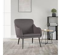 LoogCape Fauteuil Gris 63x76x80 cm Similicuir avec Dossier Rembourré, Assise Confortable, Structure en Métal, Idéal pour Salon, Chambre ou Bureau, Design Relaxant et Résistant