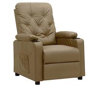 LoogCape Fauteuil inclinable Cappuccino en Similicuir résistant avec Dossier et Repose-Pieds réglables pour Salon, Chambre ou Bureau, offrant Une expérience de Relaxation Confortable et élégante