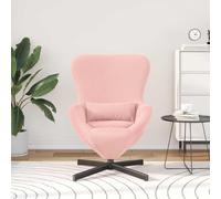 LoogCape Fauteuil oeuf rose - 63 x 73 x 90 cm - Tissu - Structure en métal - Pivotant à 360 ° - Siège simple pour salon, chambre à coucher, bureau, salon relaxant