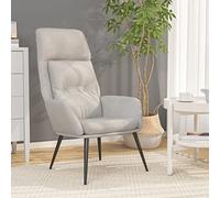 LoogCape Fauteuil relax gris clair aspect daim réglable et pivotant avec accoudoirs pour salon, chambre à coucher, bureau
