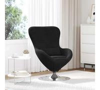LoogCape Fauteuil œuf Noir Velours avec Base pivotante 360 degrés, Design Moderne, Confort Doux, idéal pour Salon Chambre, Chaise Relax, Style élégant, Usage intérieur