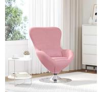 LoogCape Fauteuil œuf Rose Velours avec Base pivotante 360 degrés, Design Moderne et Confortable pour Salon Chambre, Fauteuil Relax avec accoudoirs rembourrés, idéal pour détente et Lecture