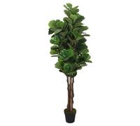 LoogCape Figuier artificiel 80 cm avec 96 feuilles en PEVA vert pour salon, bureau, balcon, jardin, décoration réaliste, sans entretien, troncs en bois, pot en plastique, polyvalent