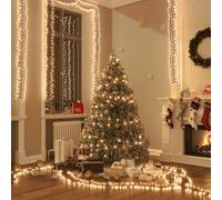 LoogCape Guirlande lumineuse LED 400 LED blanc chaud 7,4 m PVC pour décorations de Noël, fêtes, mariages, décoration intérieure et extérieure, avec 8 effets de lumière, source d'alimentation USB