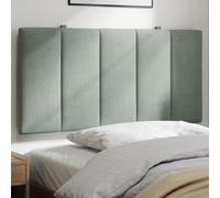 LoogCape Hanko Coussin de tête de lit Gris clair 100 cm Tissu velours Rembourrage en mousse Montage mural Appuie-tête de lit rembourré pour lit réglable Soutien confortable du dos