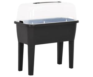 LoogCape Jardinière surélevée - 77 x 38,7 x 82 cm - 100 % polypropylène - 52 l - Avec couvercle transparent - Résistant aux UV et au gel - Pour balcon, terrasse, jardin, intérieur et extérieur