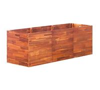 LoogCape Jardinière surélevée en bois d'acacia - 150 x 50 x 50 cm - Résistant aux intempéries - Pour balcon, terrasse, jardin et extérieur