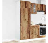 LoogCape Kalmar Armoire de cuisine aspect bois vieilli 60 x 57 x 207 cm avec pieds réglables comme armoire de garde-manger, armoire haute, armoire d'appoint et armoire multifonction pour cuisine et