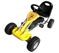 LoogCape Kart à pédale jaune pour enfants de 3 à 5 ans avec roue libre commutable, axe pendulaire, chaîne fermée, convient pour l'intérieur et l'extérieur, stable, pneus silencieux, max 30 kg, idée