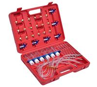 LoogCape Kit de débitmètre de carburant avec kit d'adaptateurs pour systèmes de carburant, bouteilles de mesure, tuyaux et manomètre pour voiture, moto, atelier, garage, réparation, entretien, montage