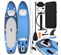 LoogCape Kit de planche de SUP gonflable bleu marine 330 x 76 x 10 cm avec fenêtre de visualisation, pagaie, pompe, siège, sac et accessoires pour sports nautiques, surf, touring, yoga, débutants