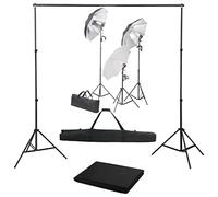 LoogCape Kit de studio photo avec 3 lampes lumière du jour, système de fond, trépieds, boîtes à lumière et fond en coton pour la photographie professionnelle de portraits et de produits dans le studio