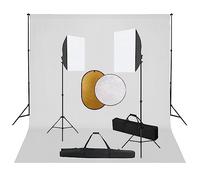 LoogCape Kit de studio photo avec boîtes à lumière, système de fond, réflecteur, lampes de studio, trépied, arrière-plan, éclairage pour photographie professionnelle de portraits et de produits
