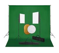 LoogCape Kit de studio photo avec boîtes à lumière, système de fond, réflecteur, lumière de studio LED, trépied, fond pour photographie professionnelle, studio à domicile, vlog, streaming, photos de