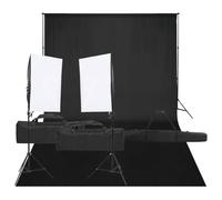 LoogCape Kit de studio photo avec éclairage arrière-plan 5500 K Softbox trépied système de fond pour studio, photographie de produits et de portraits, studio à domicile, vlog, streaming