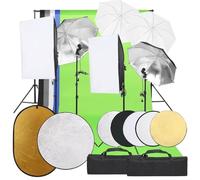 LoogCape Kit de studio photo avec éclairage, fond, réflecteur, boîte à lumière et trépied pour studio professionnel et photographie de produits, studio à domicile, vlogging, streaming, lumières LED à