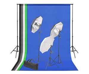 LoogCape Kit de studio photo avec fond et kit d'éclairage studio pour photographie de portraits et de produits avec 5 fonds colorés, cadre réglable, lampes lumière du jour, trépied, sacs de transport