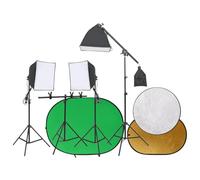 LoogCape Kit de studio photo avec lumières, arrière-plan, réflecteurs et trépied pour photographie professionnelle en studio et extérieur, éclairage LED à intensité variable, système de fond, sacs de