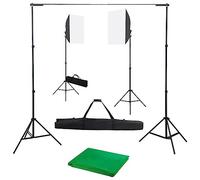 LoogCape Kit de studio photo avec softbox système de fond éclairage pour portrait, produit et vidéographie, trépied, sacs de transport, fond 500 x 300 cm, lampes de studio à intensité variable