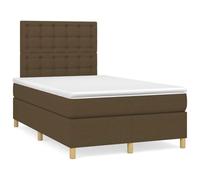 LoogCape Lit à sommier tapissier, 120 x 190 cm, marron foncé, avec matelas, tête de lit réglable, éclairage LED, housse en tissu résistant pour un sommeil réparateur, meubles de chambre à coucher