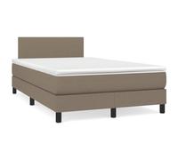 LoogCape Lit à sommier tapissier avec matelas, taupe, 120 x 190 cm, housse en tissu, tête de lit réglable en hauteur, matelas à ressorts ensachés, soutien moyennement ferme pour un sommeil réparateur